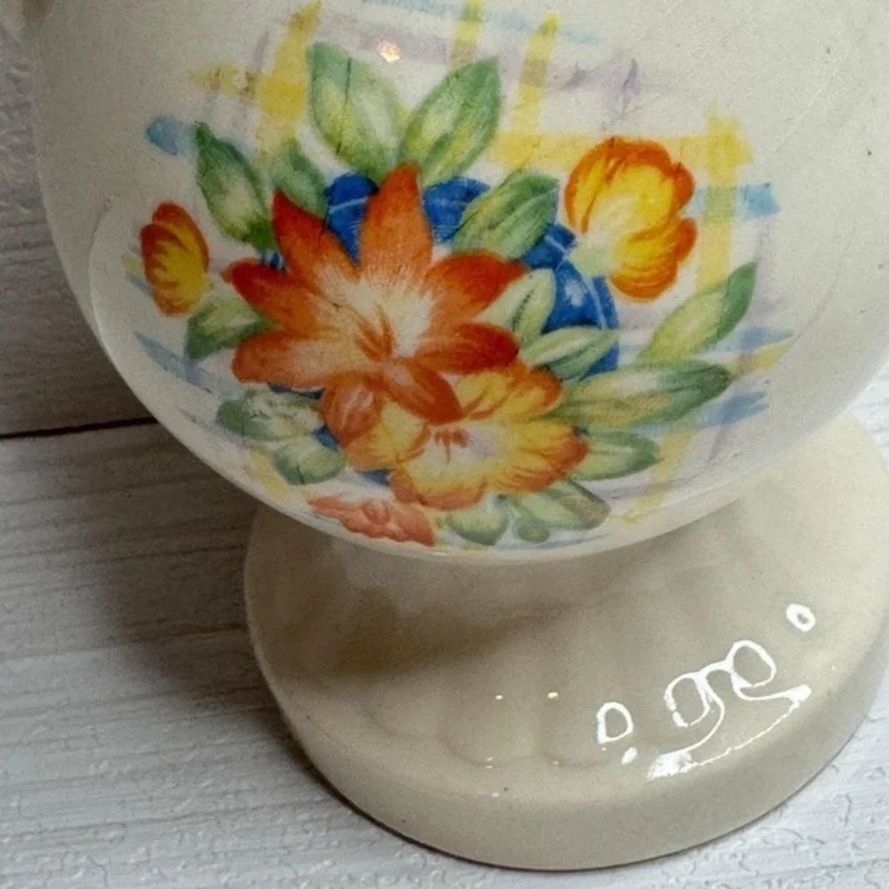 Vintage Floral Vase Ceramic Bud Vase with Handles Cottagecore Decor‎